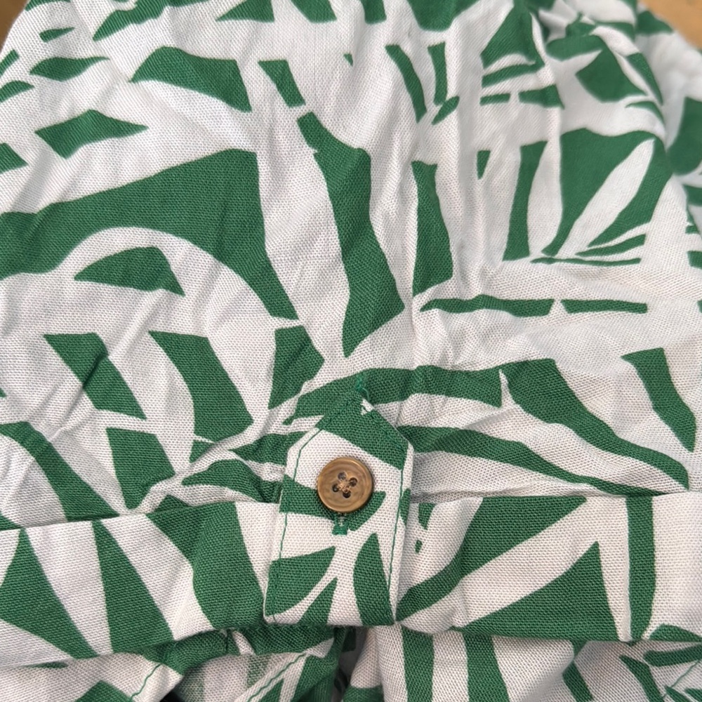 JANE&DELANCEY Green&White FERN Print Top NWT SZ S Casual Beach Resort Cruise - Picture 5 of 7
